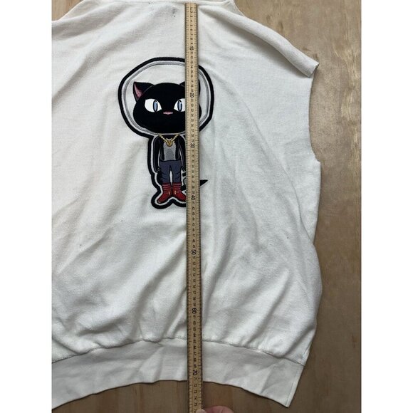 LVL XIII Mens Sleeveless Hoodie XXL White Distressed Raw Style New MSRP $225 - Picture 5 of 9